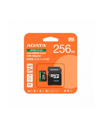 adata Karta microSD Speed Plus 256GB UHS1 U3 V30 A2 180/160 MB/s