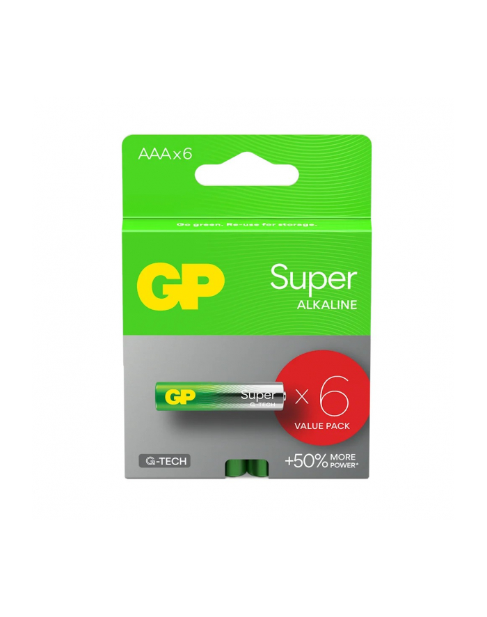 gp battery Baterie alkaliczne LR03/AAA GP SUPER 6szt. (G-TECH) główny