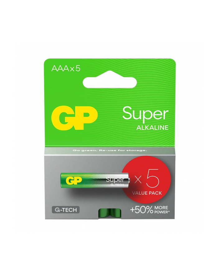 gp battery Baterie alkaliczne LR03/AAA GP SUPER 5szt. (G-TECH) główny