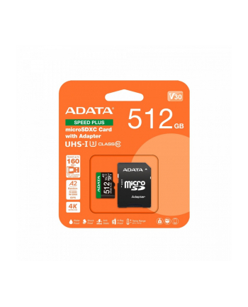 adata Karta microSD Speed Plus 512GB UHS1 U3 V30 A2 180/160 MB/s