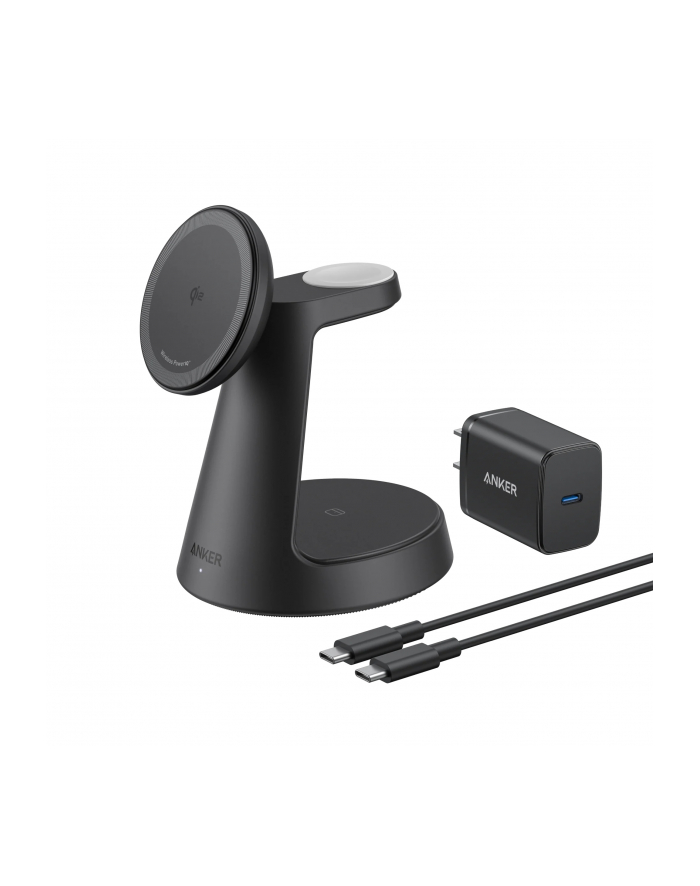 anker Stacja 3w1 stojak zestaw kabel+ładowarka czarna główny