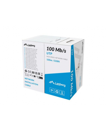 LANBERG Kabel LAN UTP 100mb/s 100m CCA drut Szary nr 1