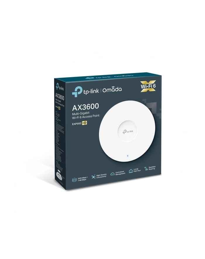 TP-LINK EAP660 HD AX3600 Wi-Fi 6 Dual Band 2.5 Gigabit Ceiling Mount PoE Access Point High Density connectivity główny
