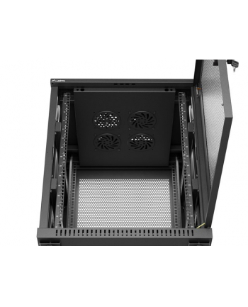 Szafa inastalacyjna rack Lanberg 19'' 15U 600x600 czarna drzwi perforowane (flat pack)