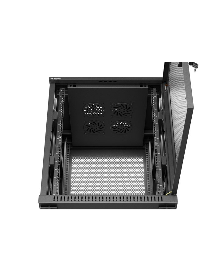 Szafa inastalacyjna rack Lanberg 19'' 15U 600x600 czarna drzwi perforowane (flat pack) główny