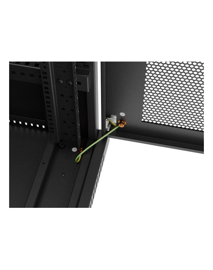 Szafa instalacyjna Rack Lanberg stojąca 19'' 32U 600x800 czarna drzwi perforowane LCD (flat pack) główny
