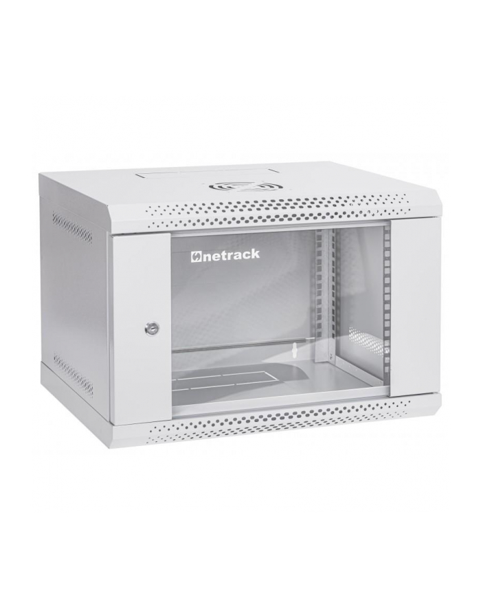 Szafa wisząca RACK 19'' 6U, 400mm, Netrack ECO-Line, szara, drzwi przeszklone główny