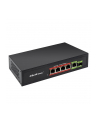 Switch niezarządzalny Qoltec przełącznik sieciowy FAST Ethernet 4x RJ45 PoE 1x RJ45 Uplink 1x SFP | 65W | 1000 Mb/s - nr 1