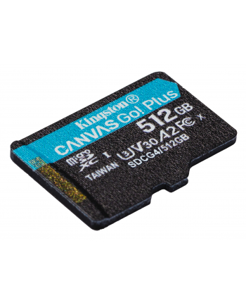 KINGSTON 512GB microSDXC Canvas Go Plus Gen4 200R A2 U3 Single Pack w/o ADP