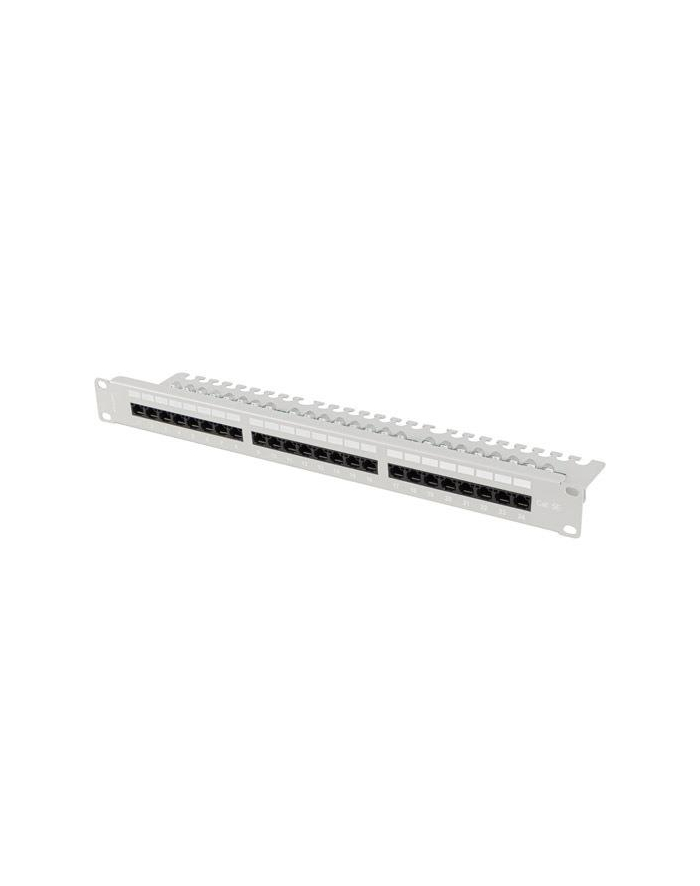 LANBERG Patch panel 24 port 1U 19 '' Kat.5e UTP z organizerem kablowym czarny główny