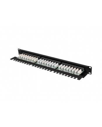LANBERG Patch panel 24 port 1U 19 '' kat.6 UTP z organizerem kablowym czarny