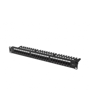 LANBERG Patch panel 24 port 1U 19 '' kat.6 UTP z organizerem kablowym czarny