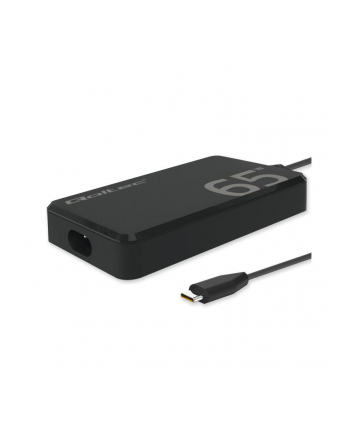QOLTEC 52421 Ładowarka sieciowa 65W GaN Super Fast SLIM PD 5V 20V 3.25A USB C 3.1 Laptop MacBook Smartfon + kabel
