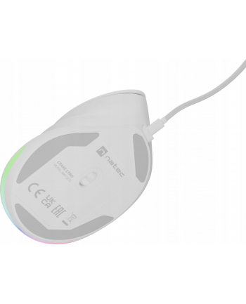 NATEC Mysz wertykalna Crake 2 pro 12800dpi biała programowalna optyczna nr 1