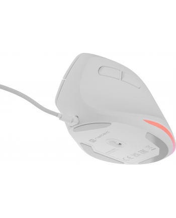 NATEC Mysz wertykalna Crake 2 pro 12800dpi biała programowalna optyczna nr 2