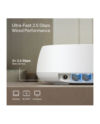 TP-LINK BE3600 Whole Home Mesh Wi-Fi 7 Unit 688 Mbps at 2.4 GHz + 2880 Mbps at 5 GHz