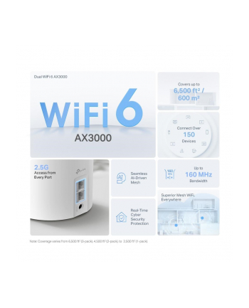 TP-LINK AX3000 Whole Home Mesh Wi-Fi 6 System 574Mbps at 2.4 GHz + 2402Mbps at 5GHz