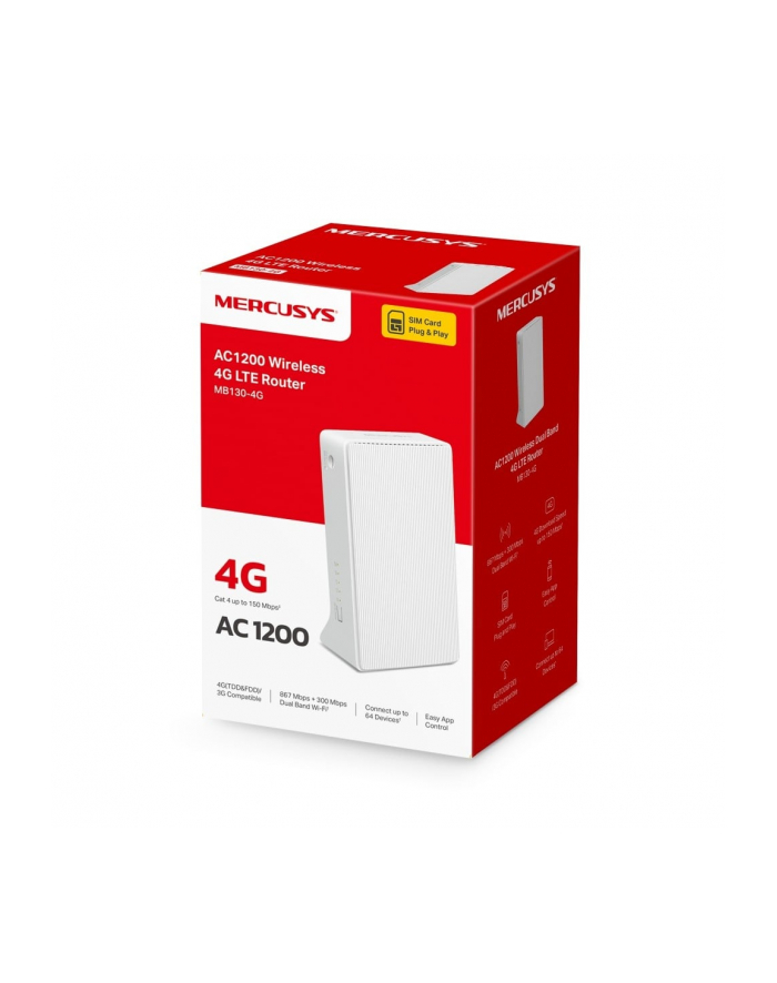 TP-LINK MERCUSYS AC1200 Wi-Fi 4G LTE Router Build-In 150Mbps 4G LTE Modem główny