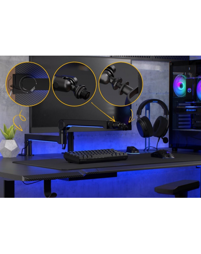 cooling.pl Uchwyt biurkowy na mikrofon Endorfy Broadcast Low Profile RGB Boom Arm (EY0A010) główny