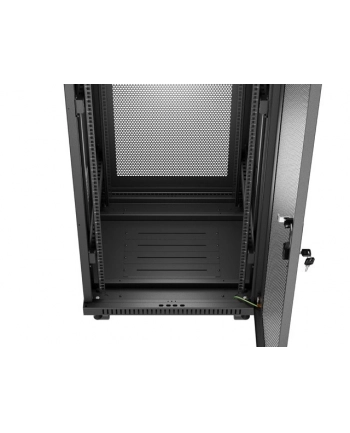 Szafa instalacyjna Rack Lanberg stojąca 19'' 37U 600x600 czarna drzwi perforowane LCD (flat pack)