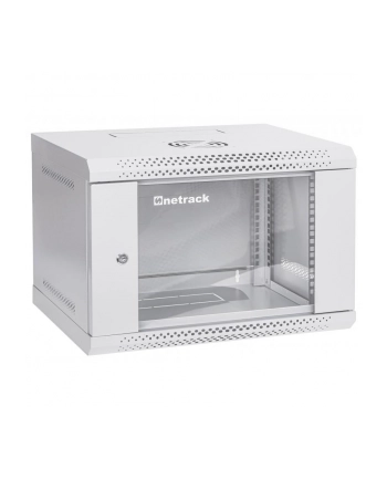 Szafa wisząca RACK 19'' 6U, 400mm, Netrack ECO-Line, szara, drzwi przeszklone