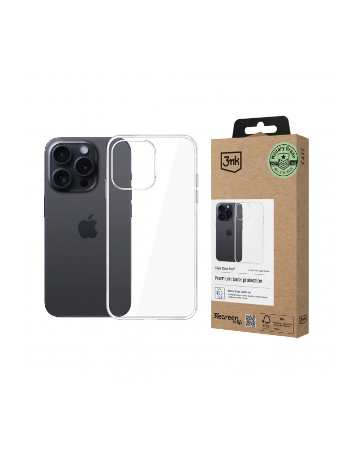 3mk pczerwonyection Etui na Apple iPhone 15 Pro - 3mk Clear Case Eco GRS CU 1304127 główny