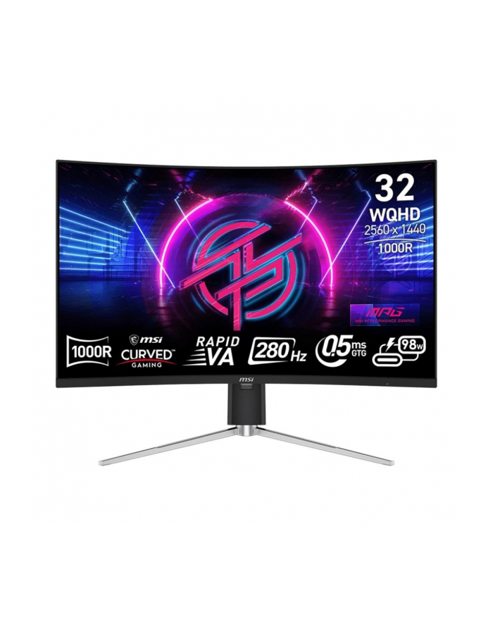 Monitor MSI 31,5'' MPG 325CQRXF RAPID VA WQHD 280Hz HDMI DP HUB główny