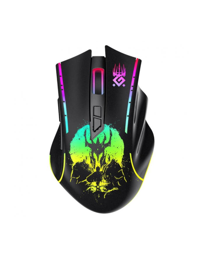 Mysz bezprzewodowa Defender KRONOS GM-695 optyczna 1600dpi czarna RGB AKUMULATOR 6 przycisków Gaming główny