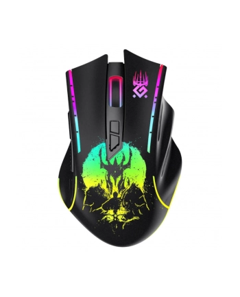 Mysz bezprzewodowa Defender KRONOS GM-695 optyczna 1600dpi czarna RGB AKUMULATOR 6 przycisków Gaming