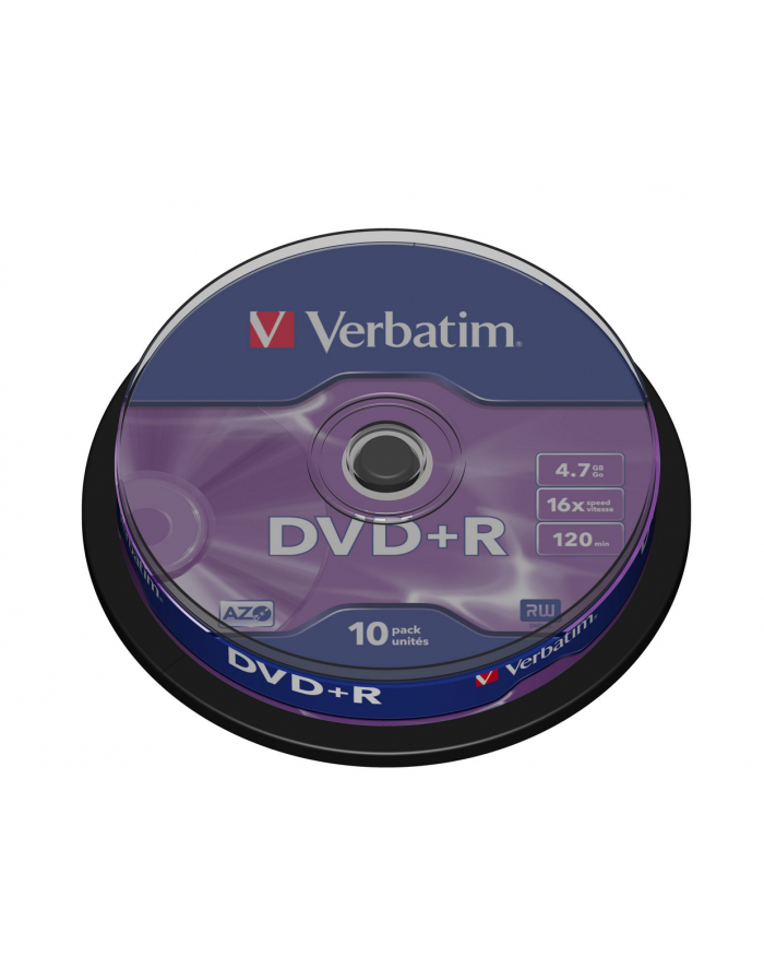 DVD+R Verbatim [ cake box 10 | 4.7GB | 16x | matte silver ] główny