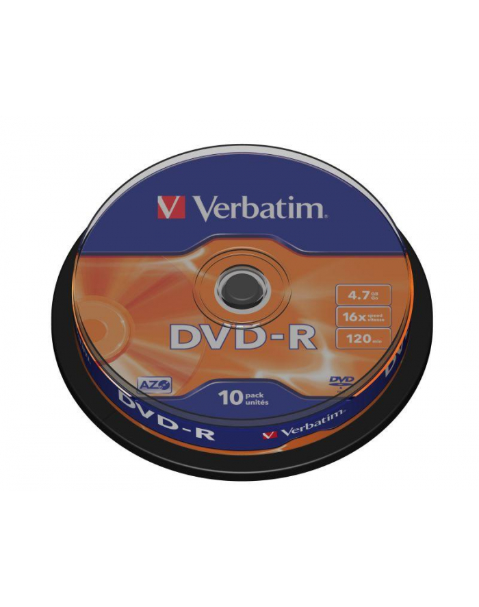 DVD-R Verbatim [ cake box 10 | 4.7GB | 16x | matte silver ] główny