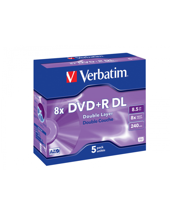 DVD+R DL Verbatim [ jewel case 5 | 8.5GB | 8x | matte silver ] główny