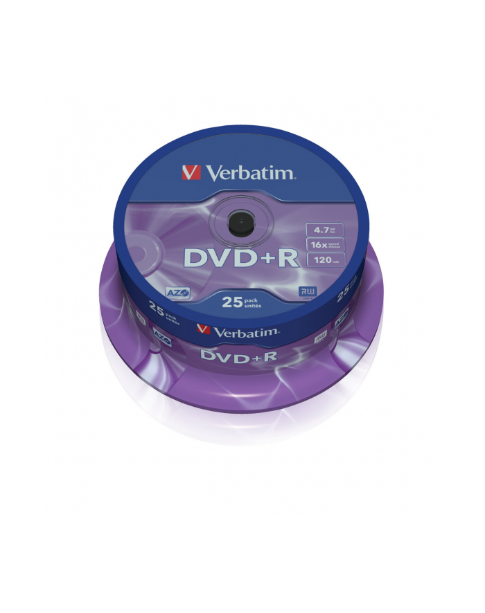 Płytki DVD+R Verbatim - cake box 25, 4.7GB, 16x, matte silver / 25 sztuk główny