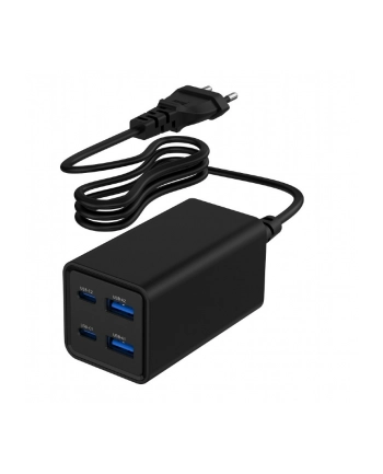 gembird Ładowarka uniwersalna 65W GaN 2xUSB-A 2xUSB-C szybkie ładowanie czarna