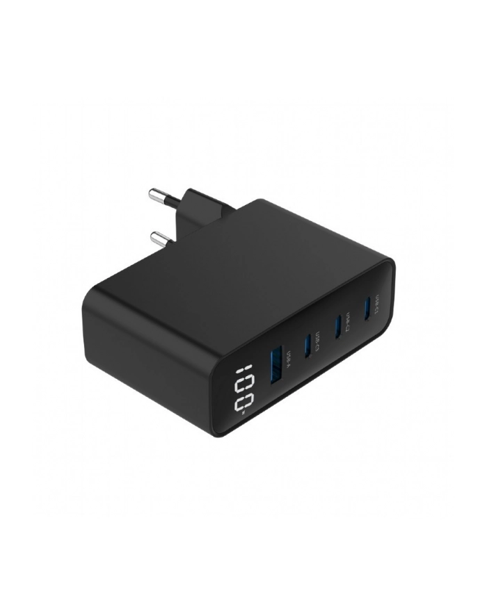 gembird Ładowarka uniwersalna 100W GaN 1xUSB-A 3xUSB-C szybkie ładowanie LCD czarna główny