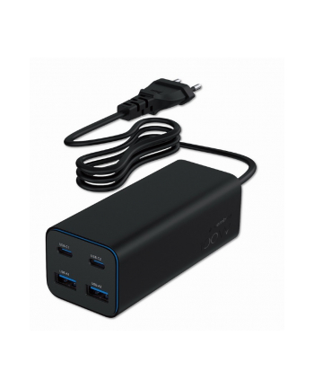 gembird Ładowarka uniwersalna 100W GaN 2xUSB-A 2xUSB-C szybkie ładowanie czarna