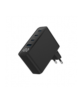 gembird Ładowarka uniwersalna 100W GaN 1xUSB-A 3xUSB-C szybkie ładowanie LCD czarna