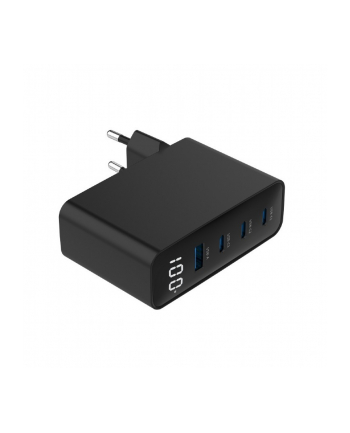 gembird Ładowarka uniwersalna 100W GaN 1xUSB-A 3xUSB-C szybkie ładowanie LCD czarna