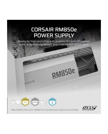 corsair Zasilacz RM850e WHITE 80+GOLD F.MODULAR ATX 3.1