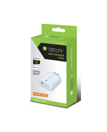 Techly Zasilacz do laptopa USB-C 1-2-3/USB-A 140W (IPWPD140WWH)