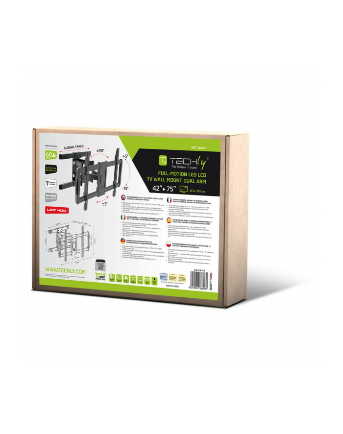 Techly ICAPLB473 42-75'' Czarny główny