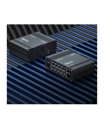 teltonika Przełącznik niezarządzalny TSW210 Switch 2xSFP 8xPoE+ 8xGbE DIN RAIL Back Panel
