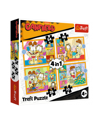 Puzzle 4w1 Garfield kocha lazanię 34673 Trefl