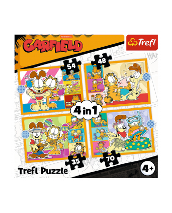 Puzzle 4w1 Garfield kocha lazanię 34673 Trefl