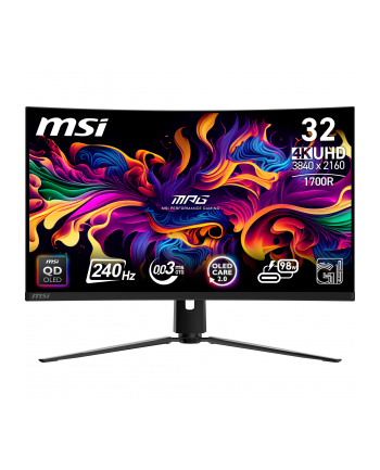 MSI MPG 321CURX QD-OLED 31.5inch UHD QD-OLED Curve 1700R 240HZ 0.03 ms 2xHDMI 2.1 DP 1.4a USB-C 3x USB 2.0 Headphone Tilt Height