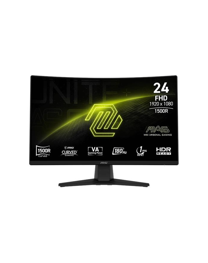 MSI MAG 242C 23.6inch VA FHD Curve 1500R 180Hz 1ms HDMI DP Headphone out Tilt Black główny