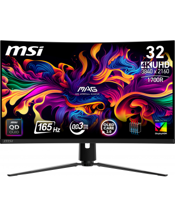 MSI MAG 321CUP QD-OLED 31.5inch QD-OLED UHD Curve 1700R 165Hz 2xHDMI DP USB Type C Headphone Out Black