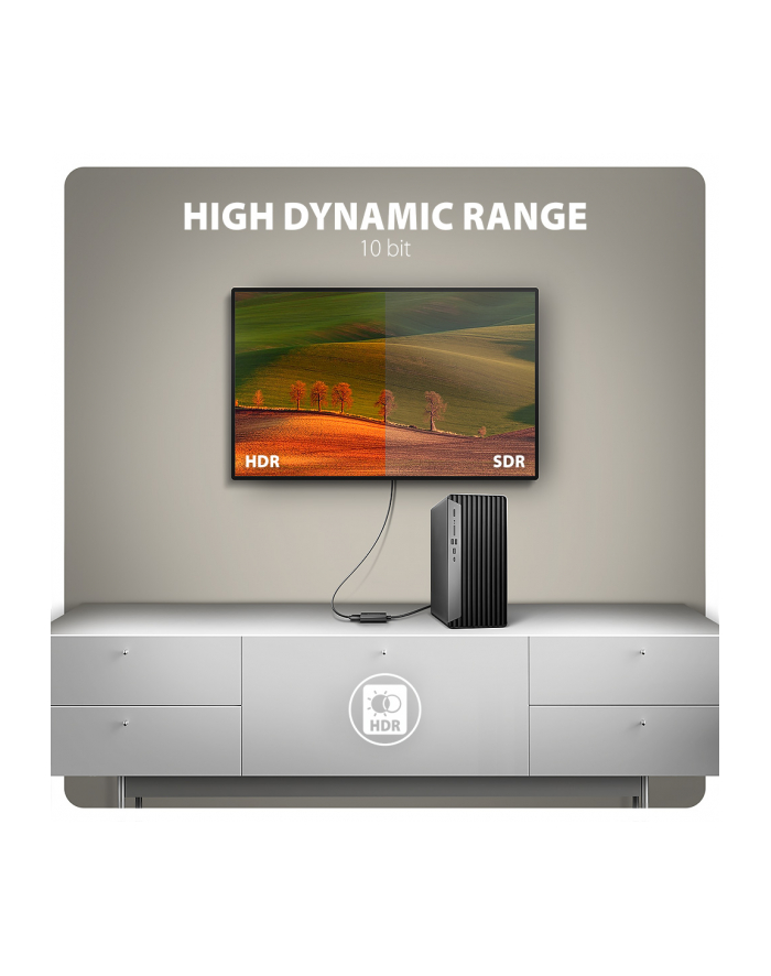axagon RVD-HI20N Adapter aktywny DisplayPort -> HDMI 1.4, 4K/60Hz, kabel 15cm główny