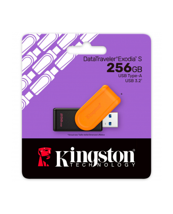 KINGSTON 256GB Portable USB 3.2 Gen 1 DataTraveler Exodia S Black/Orange nr 2