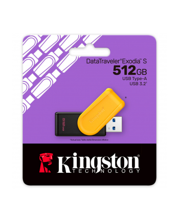KINGSTON 512GB Portable USB 3.2 Gen 1 DataTraveler Exodia S Black/Yellow nr 2